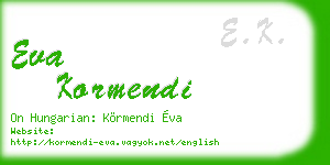 eva kormendi business card